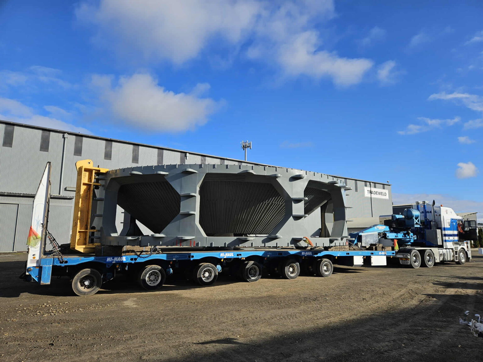 Transporting oversized industrial modules